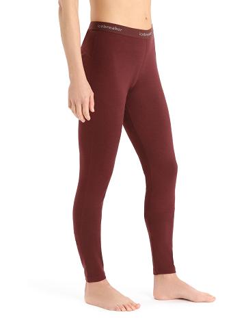 Icebreaker Merino 200 Oasis Thermal Leggings Női Base Layers Piros | HU 1916GSOL